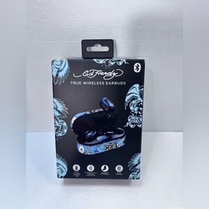 Ed Hardy True Wireless Bluetooth Earbuds w/ Charging Case – Y2K Style NEW
